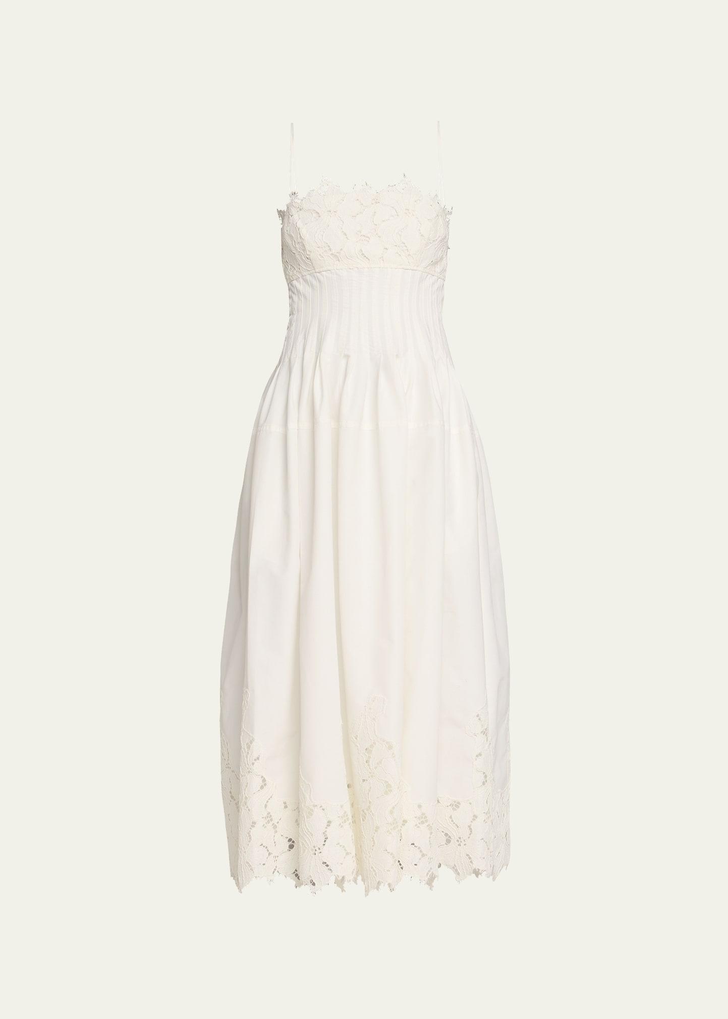 lilianna sleeveless lace midi dress