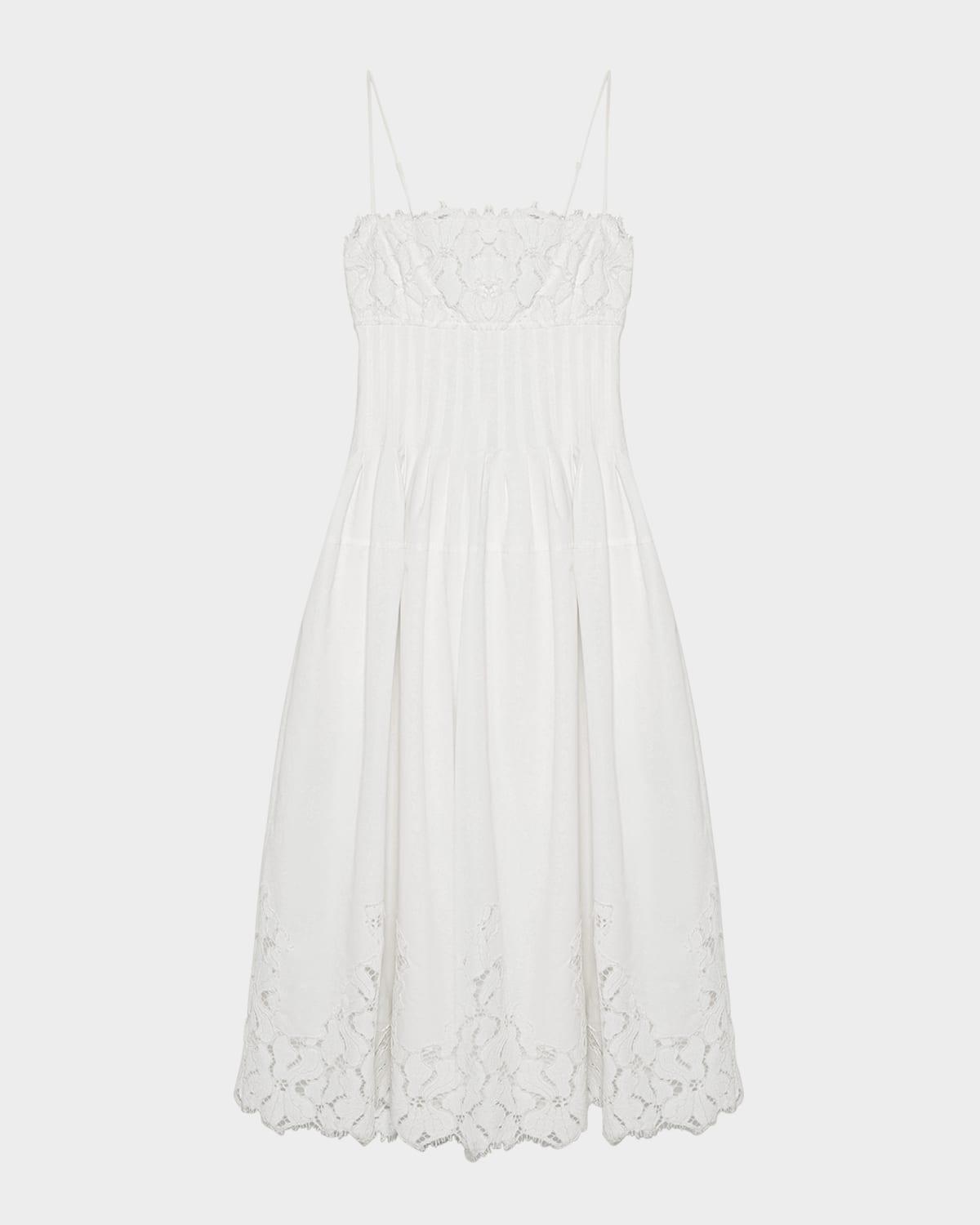 lilianna sleeveless lace midi dress