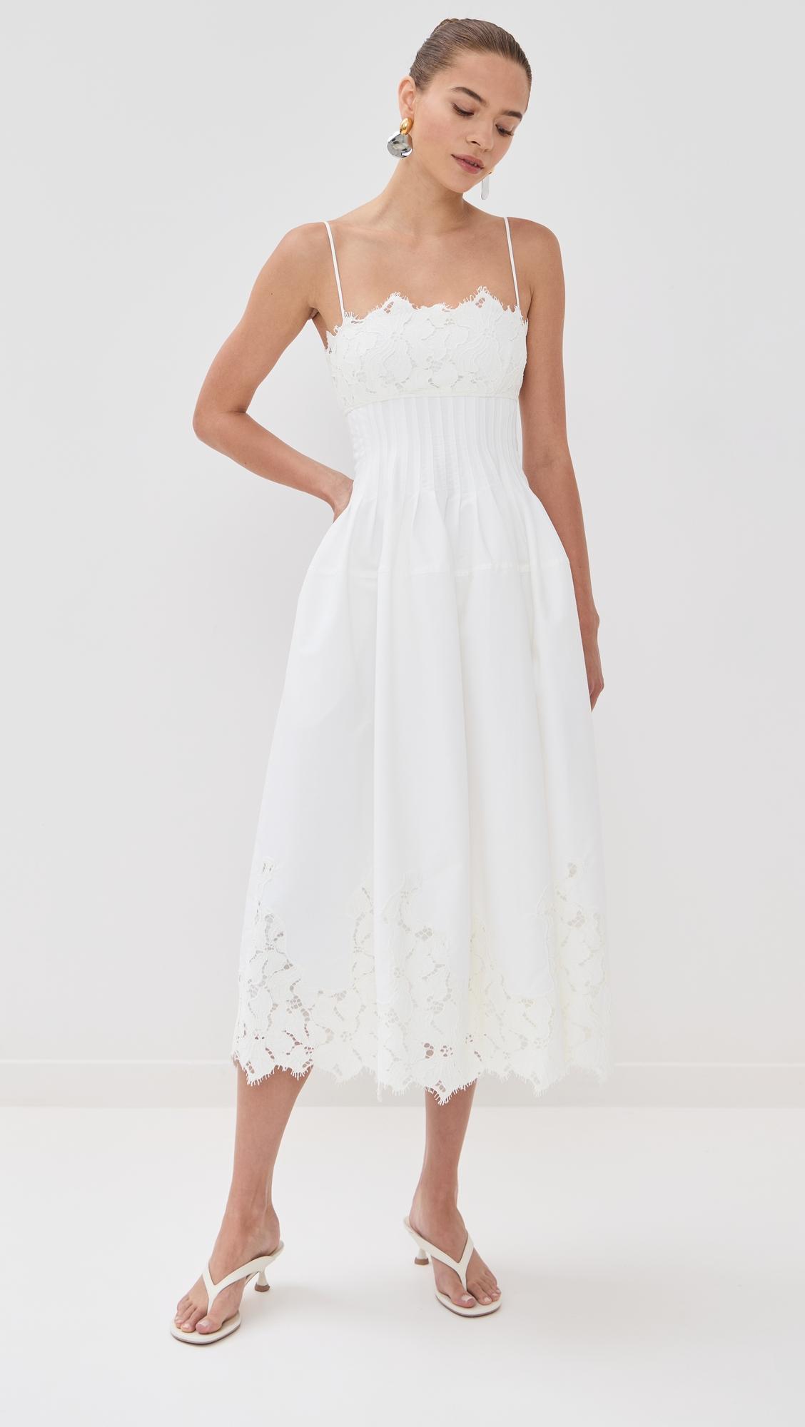 lilianna sleeveless lace midi dress