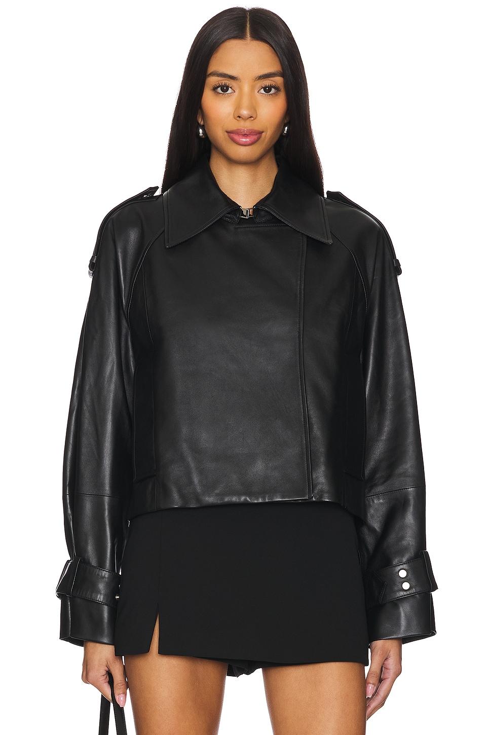 lilith ann leather cropped jacket