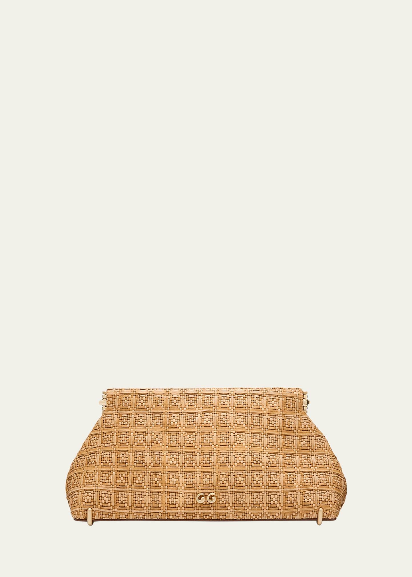 lillia mini woven clutch bag