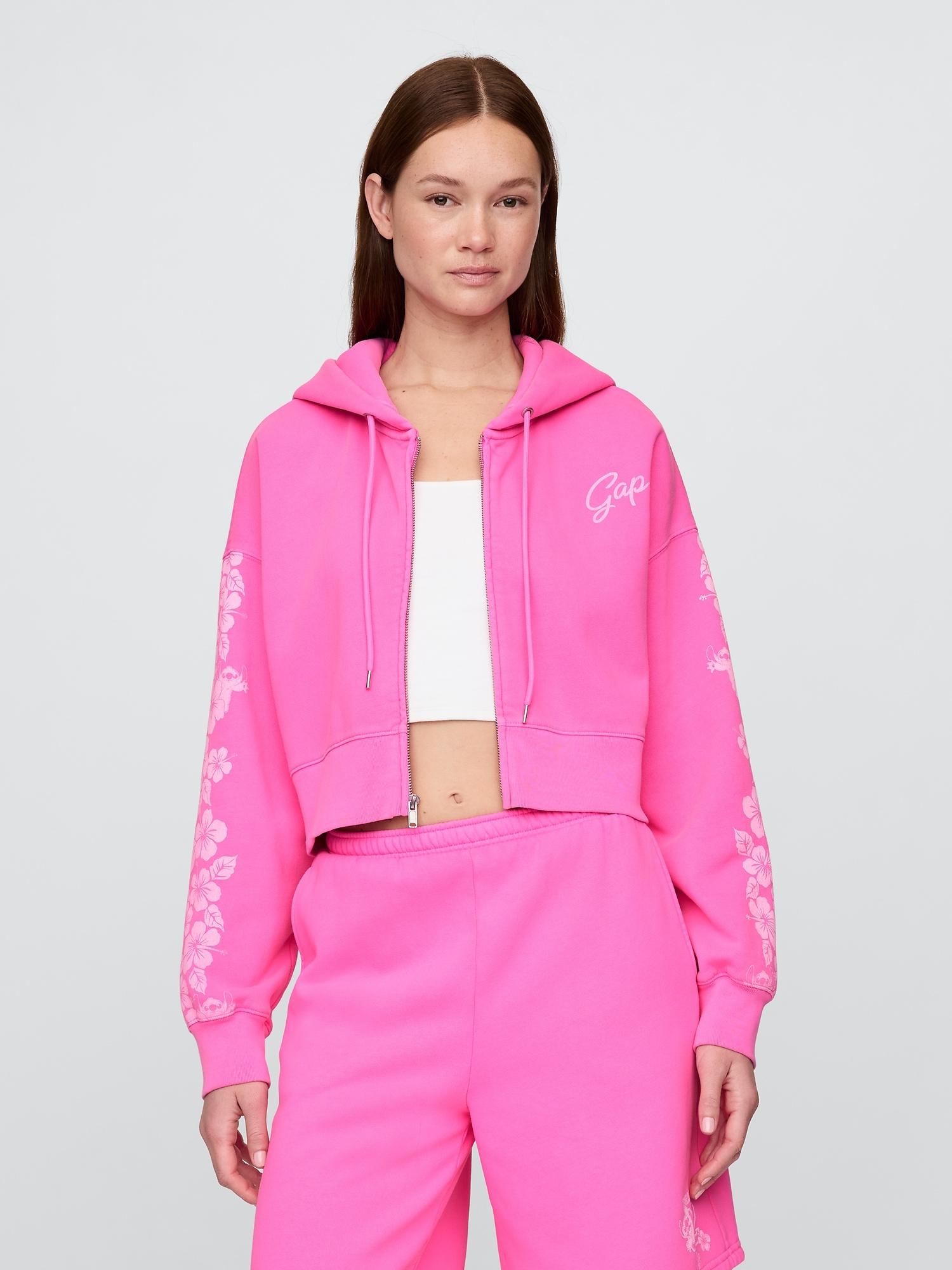 lilo & stitch adult vintagesoft crop zip hoodie