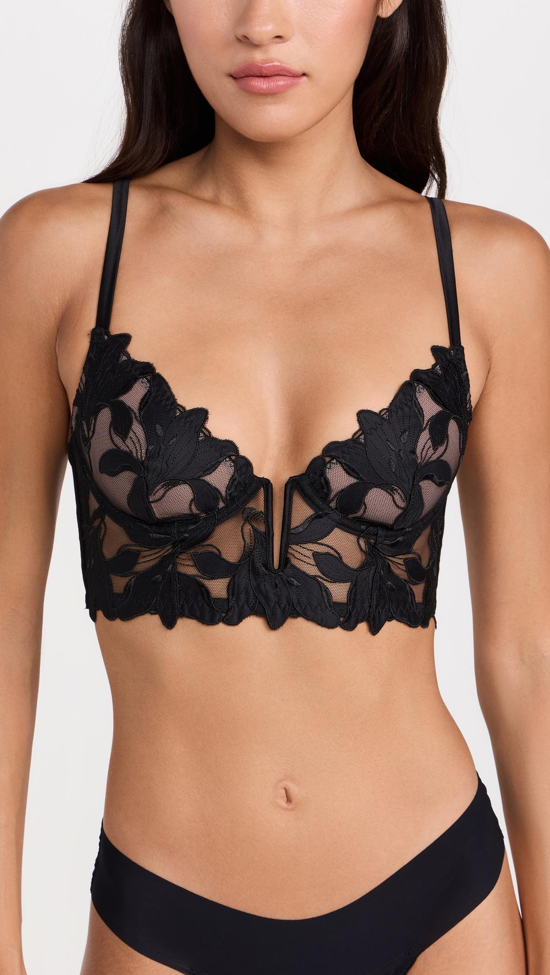 lily embroidery longline demi bra