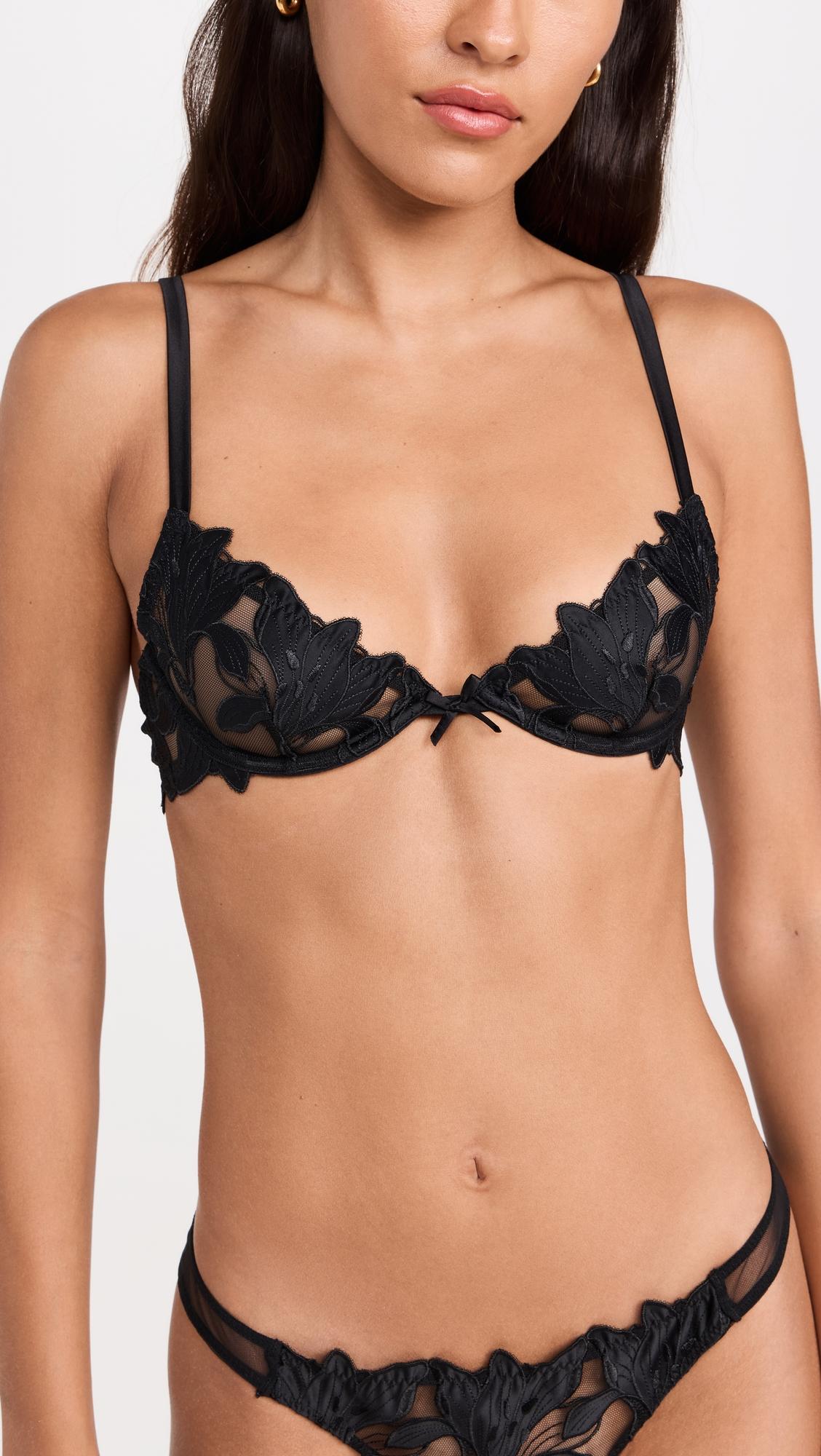 lily embroidery plunge demi bra
