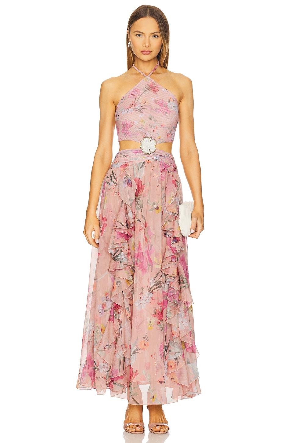 lily flower maxi dress
