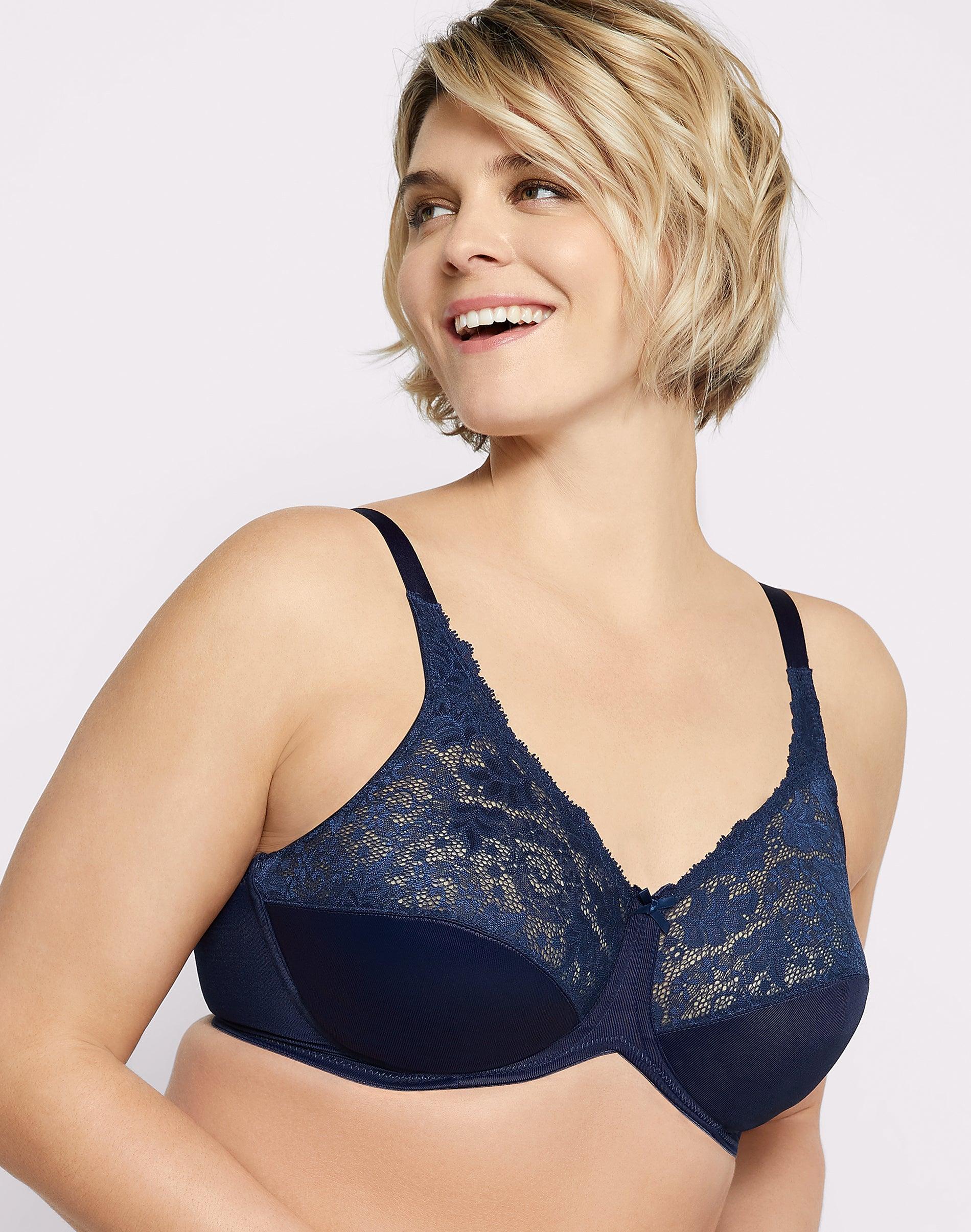 lilyette by bali minimizer underwire bra sailor blue 38ddd