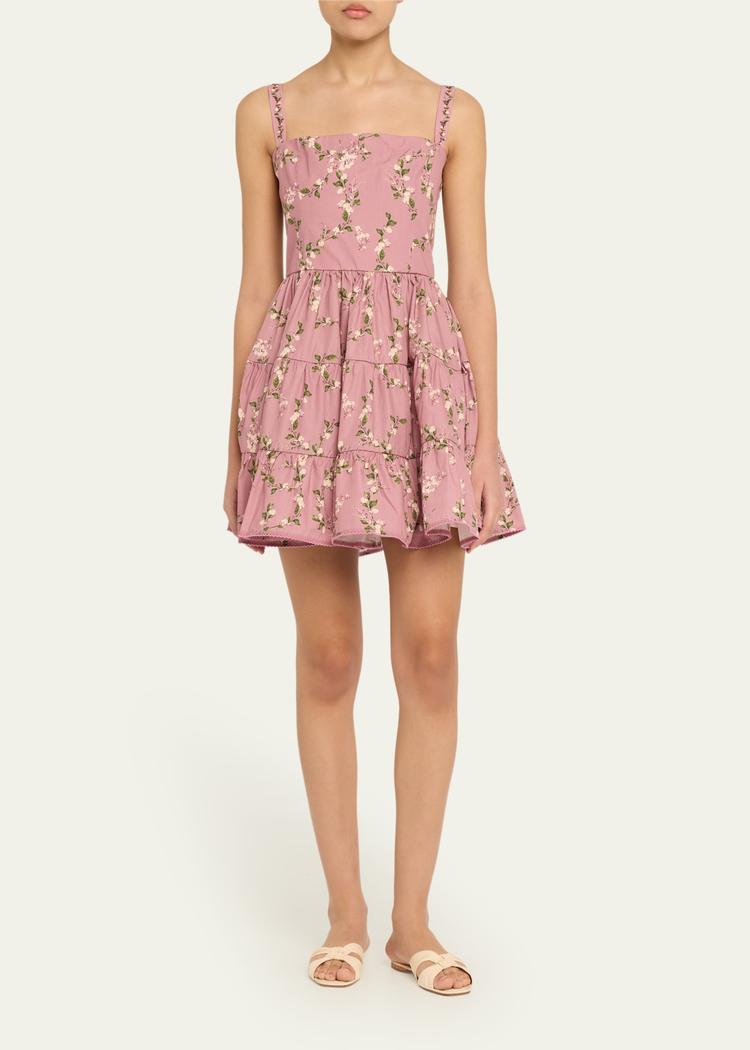 lima wisteria tiered mini dress