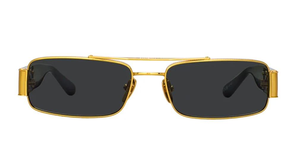linda farrow joey - yellow gold / black sunglasses