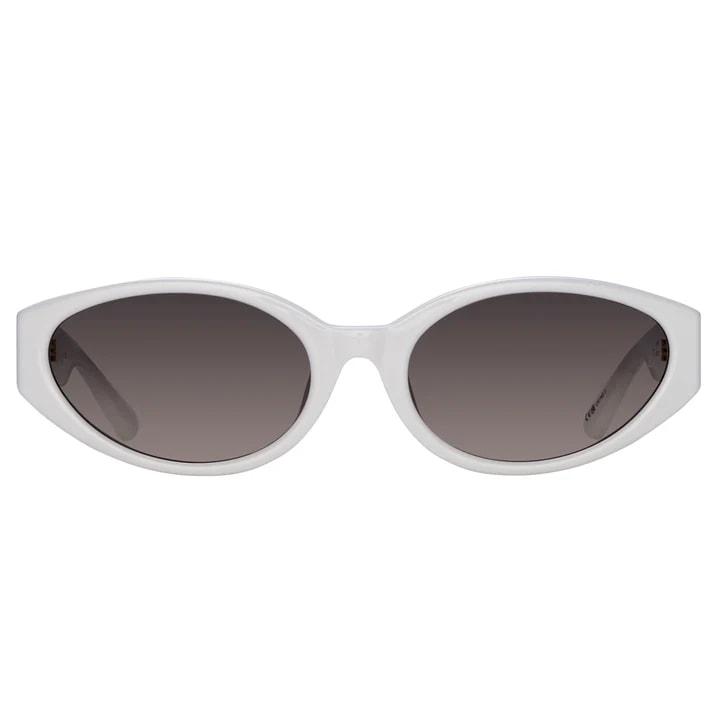 linda farrow lyra - white / yellow gold sunglasses