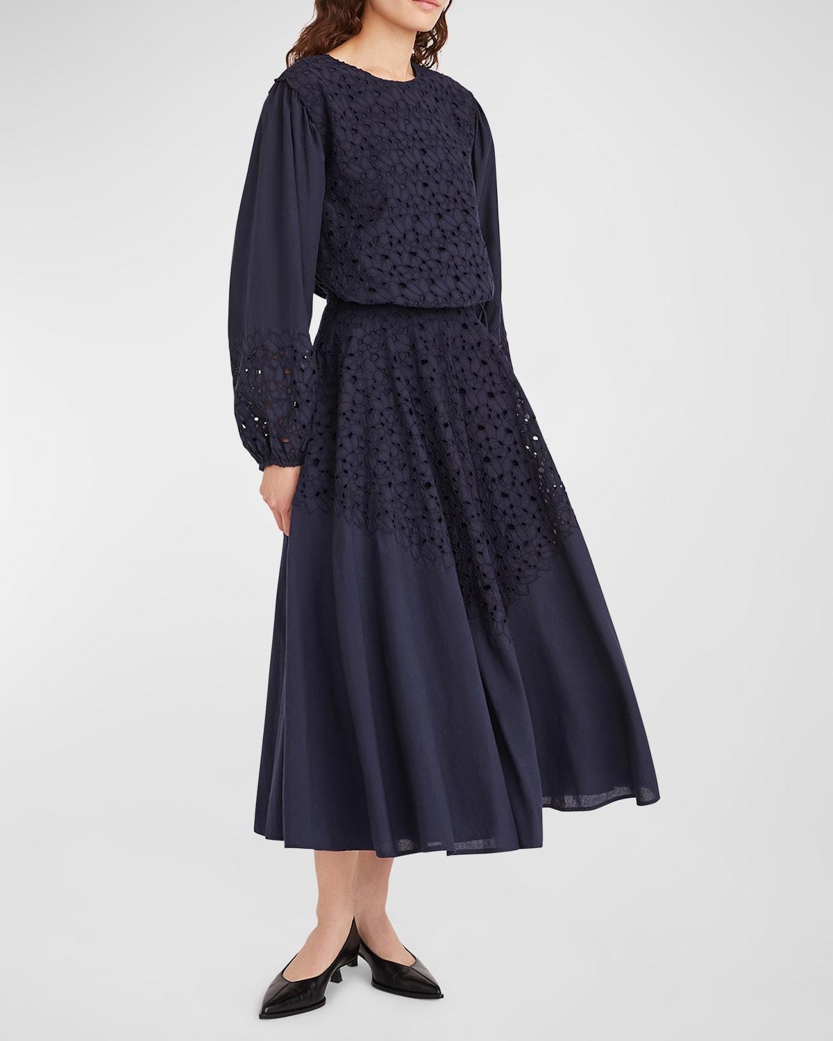 linden eyelet embroidered cotton top