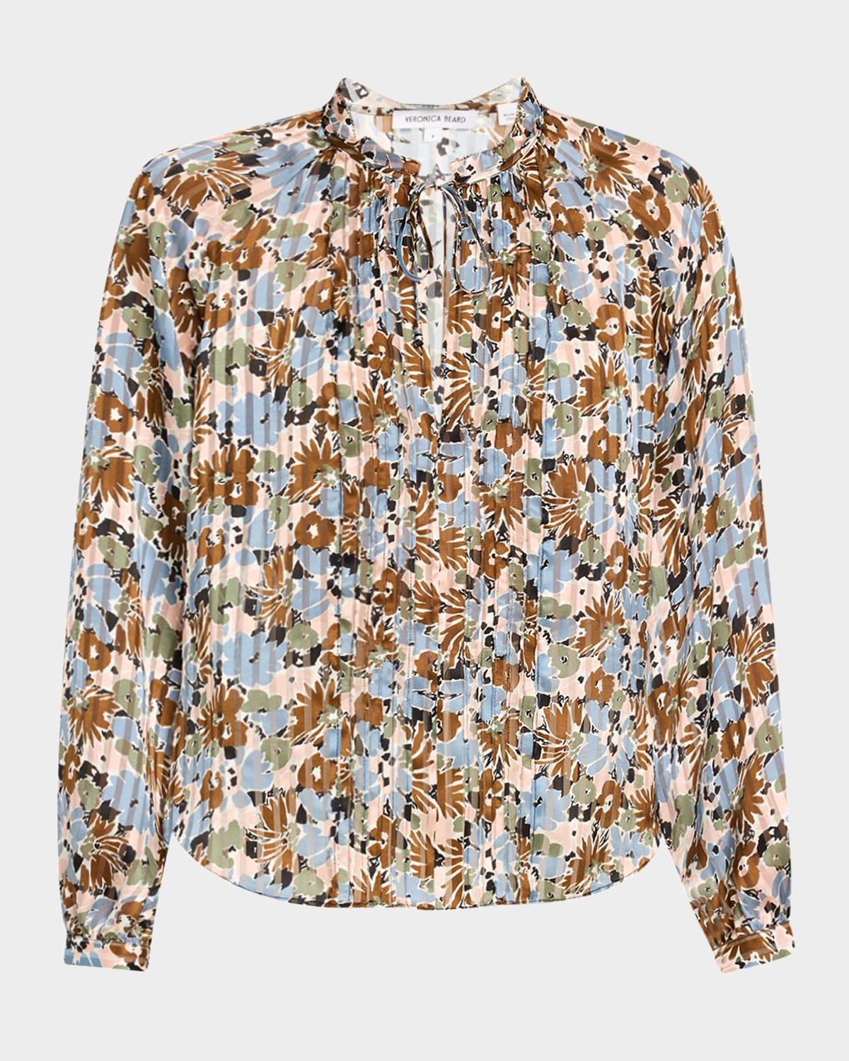 linds floral silk blouse