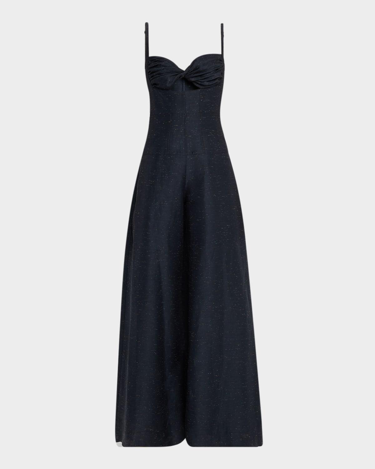 lindsay twisted bustier wide-leg jumpsuit