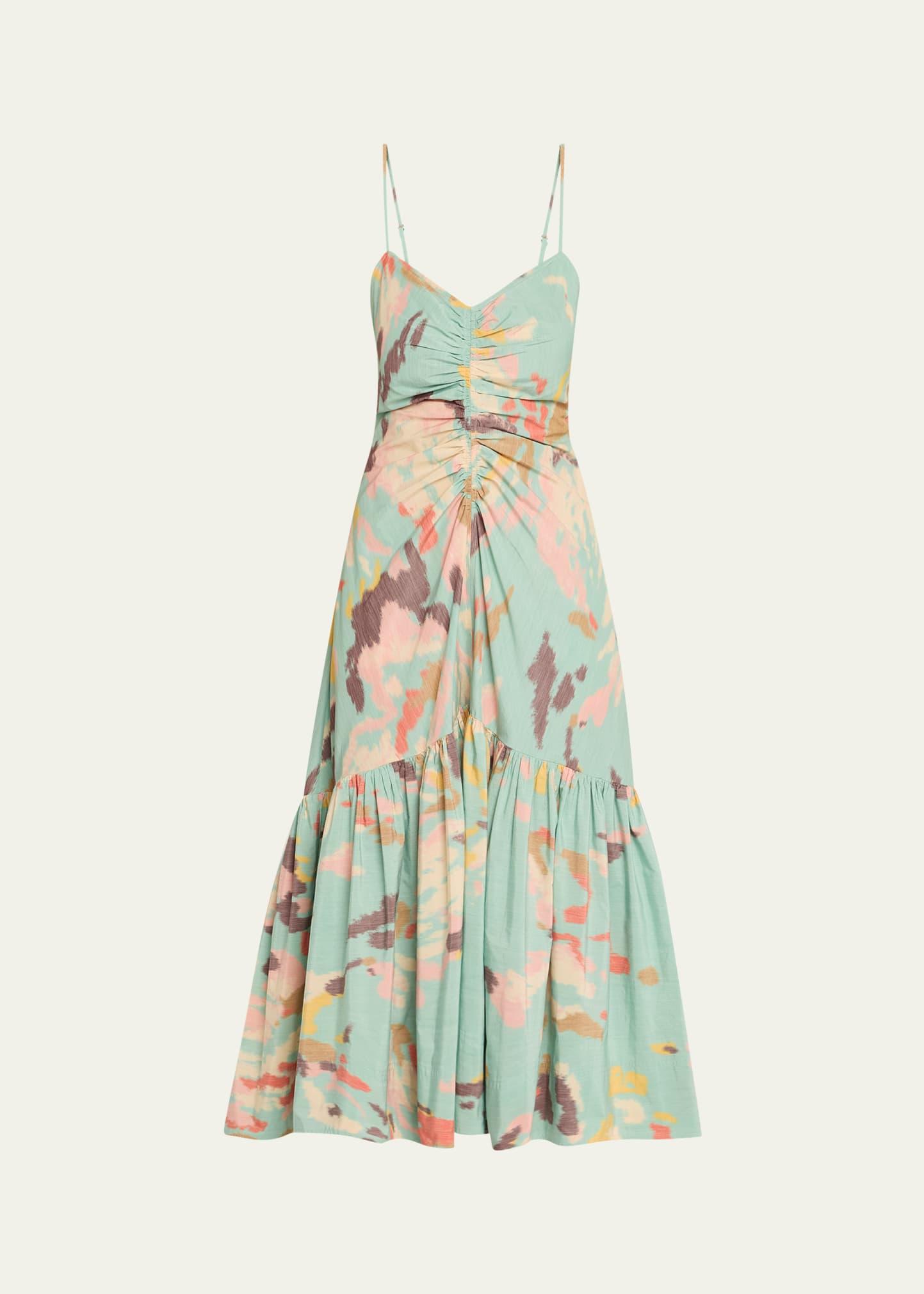 lindsey printed a-line midi dress