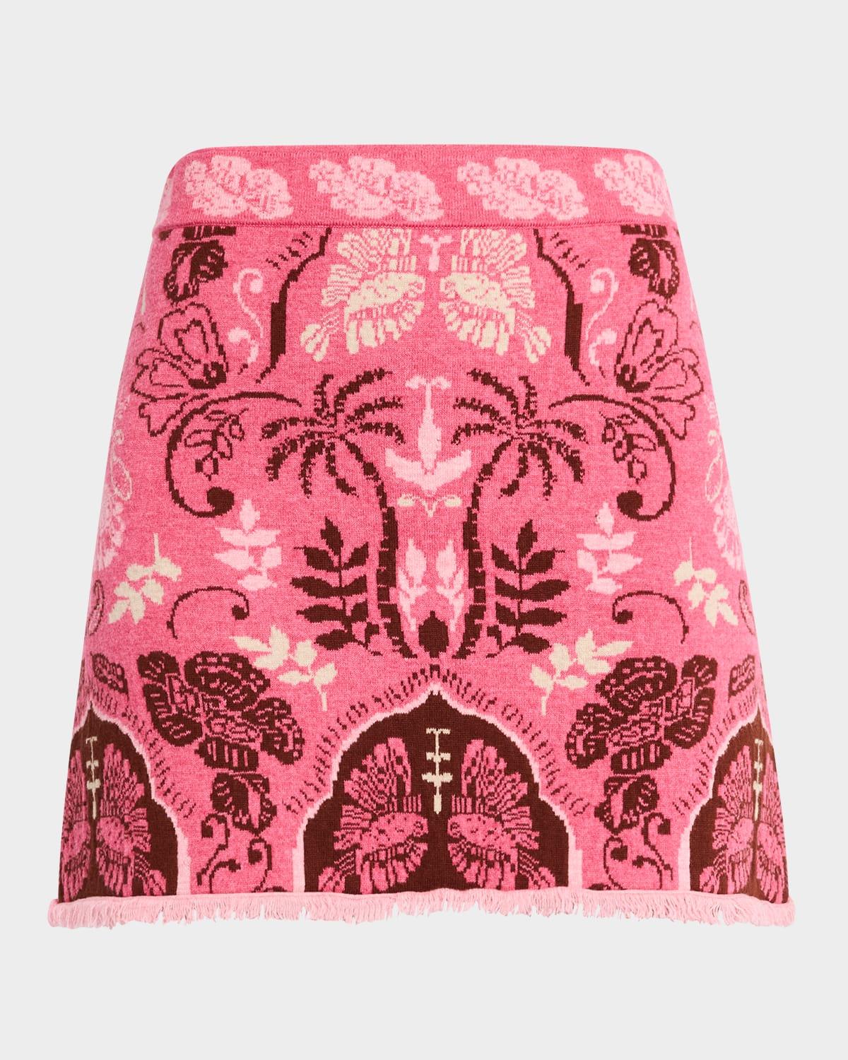 lindy jacquard knit wool-blend mini skirt