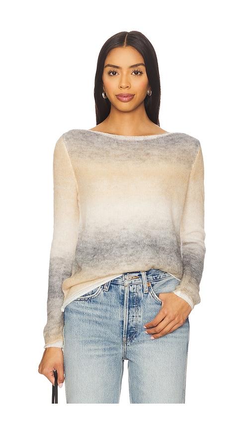 line & dot abstract ombre sweater in grey.