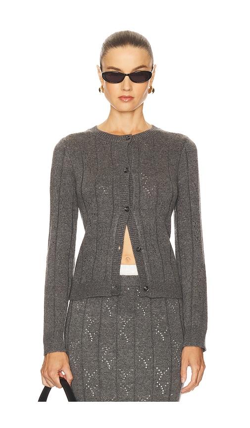 line & dot alena cardigan in grey.