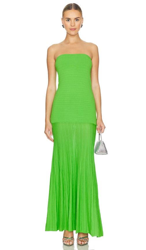 line & dot arlo tube dress in green.