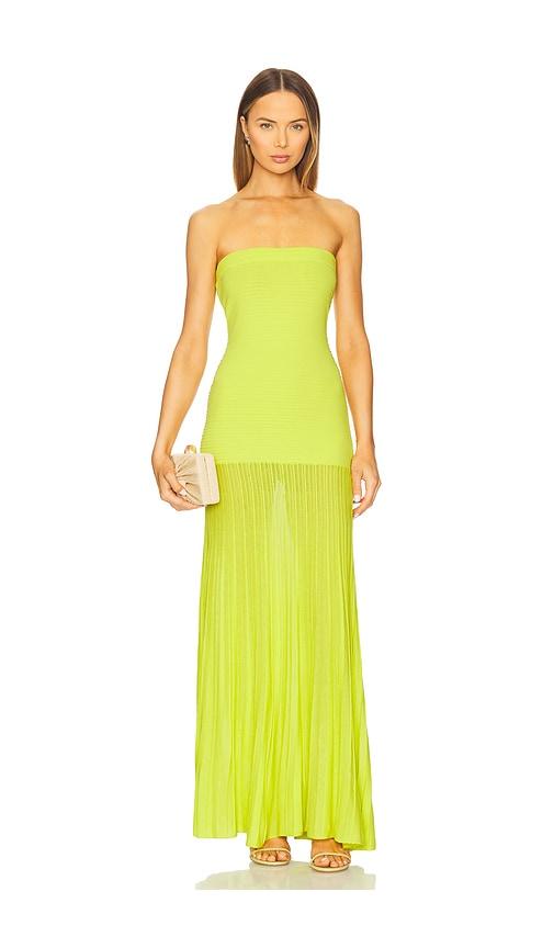 line & dot arlo tube dress in green.