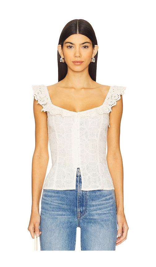 line & dot aurelia top in white.
