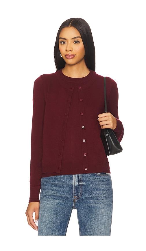 line & dot ayla double layered sweater in burgundy.