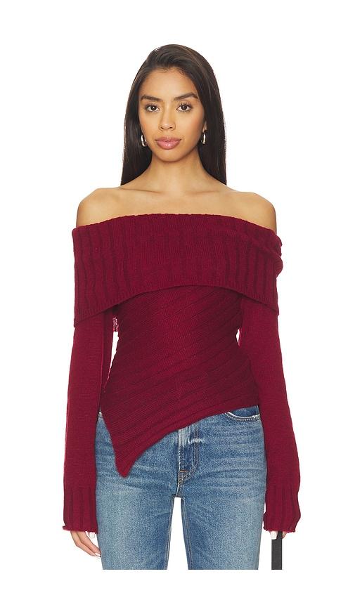 line & dot betty sweater in burgundy.