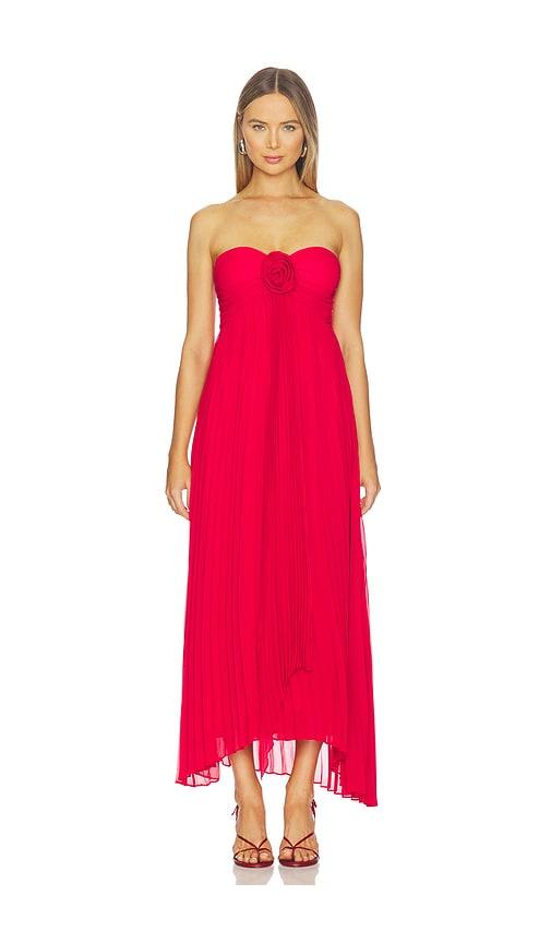 line & dot carolyn maxi dress in red.