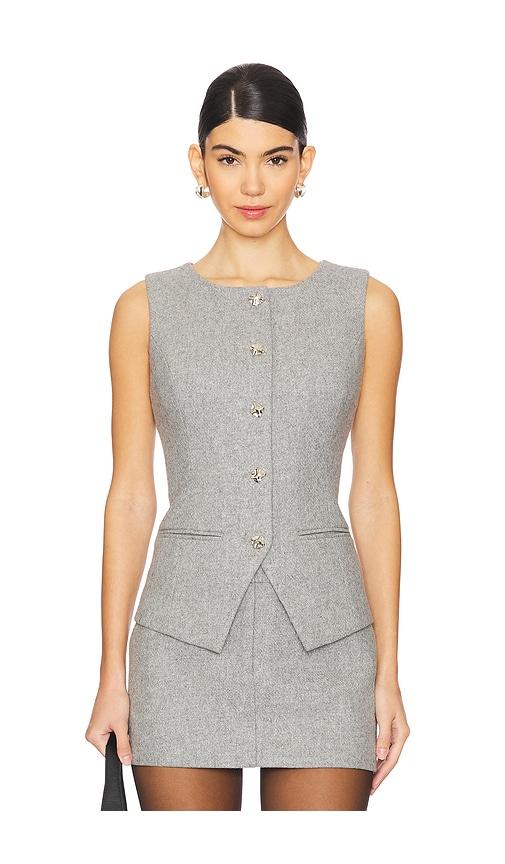 line & dot damson vest in grey.