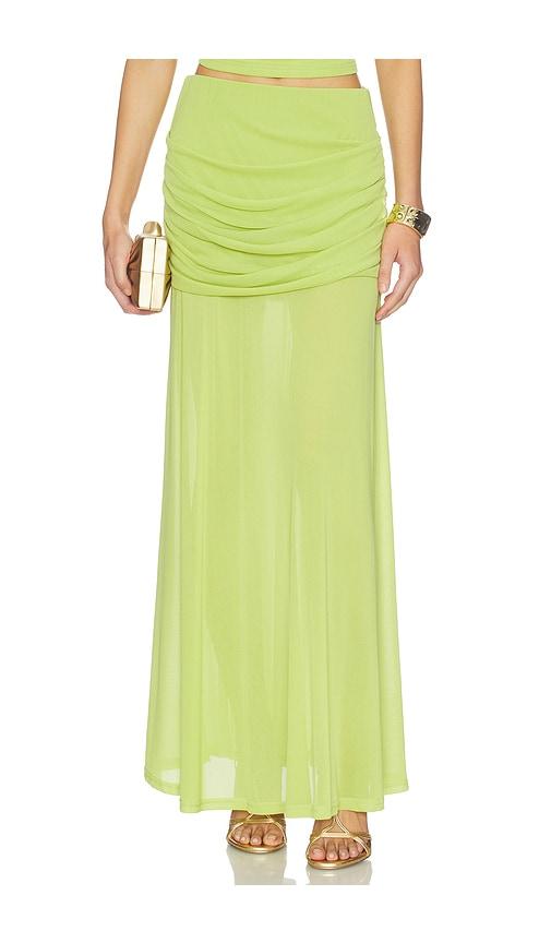 line & dot divya skirt in green.