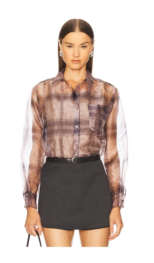 line & dot duro shirt in brown.