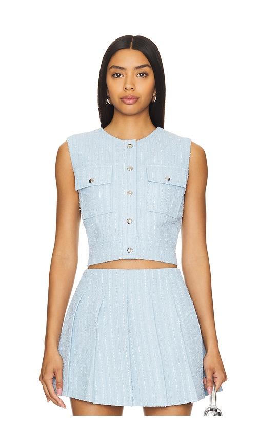 line & dot emmeline top in baby blue.