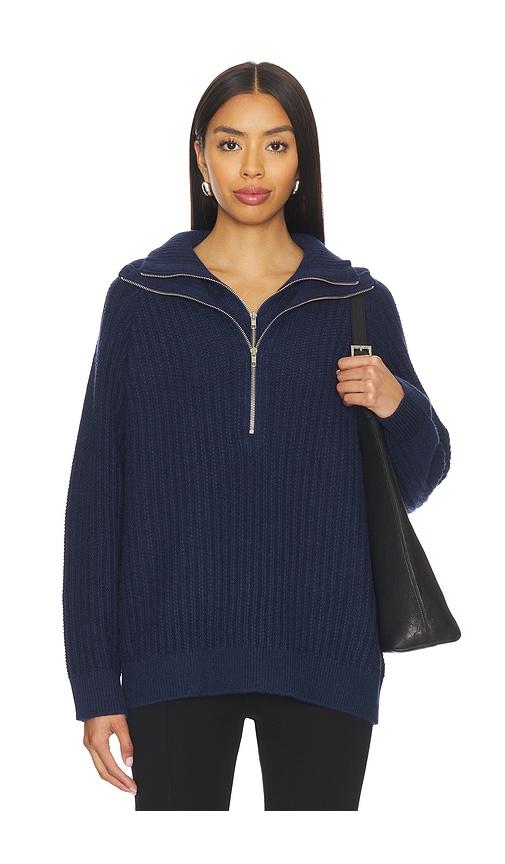line & dot hendrix sweater in navy.