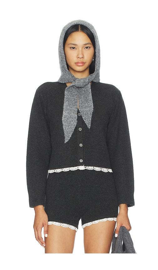 line & dot inara cardigan in charcoal.