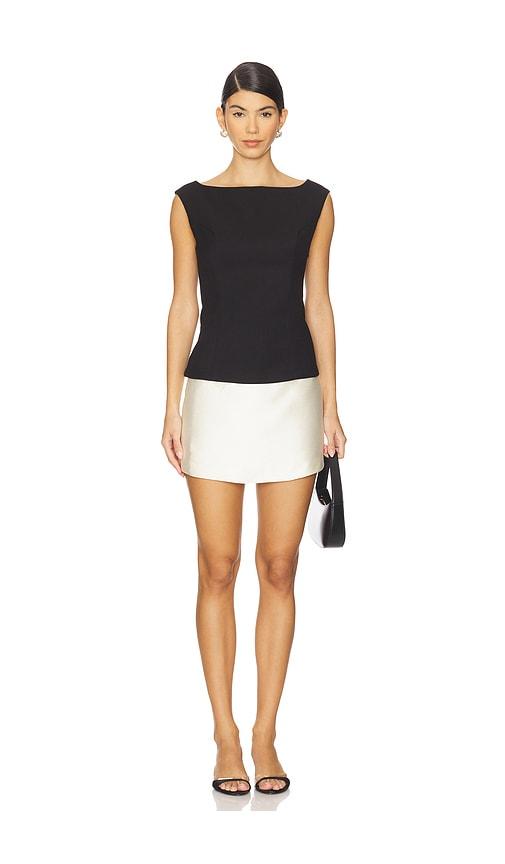 line & dot isabeau mini dress in black.