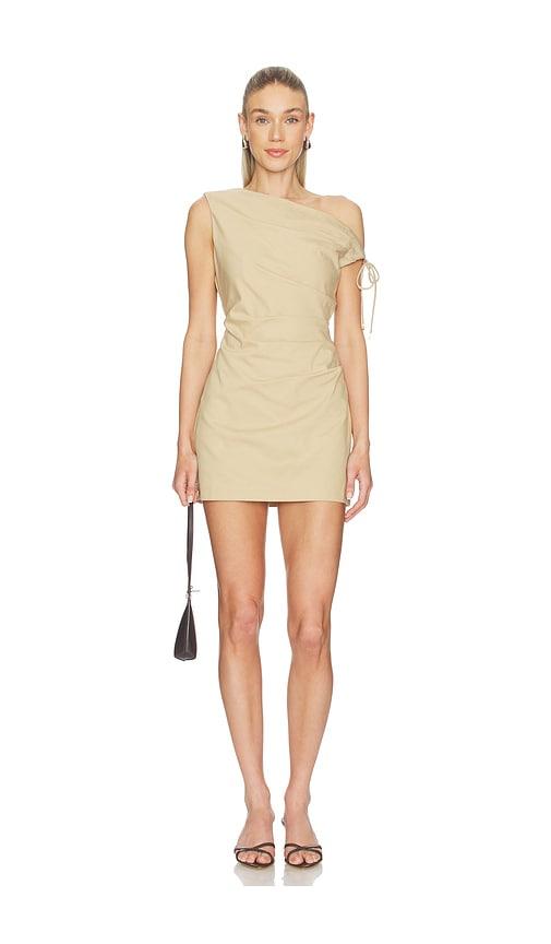 line & dot lelio dress in tan.