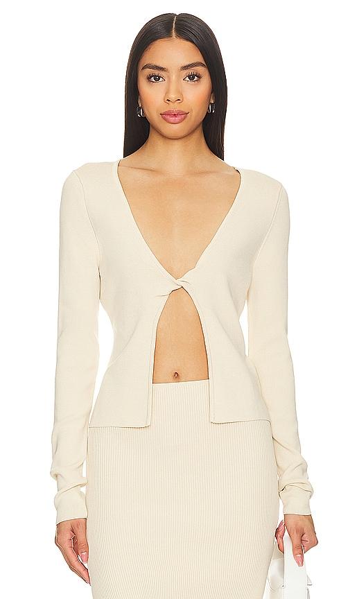 line & dot lockheart sweater in taupe.