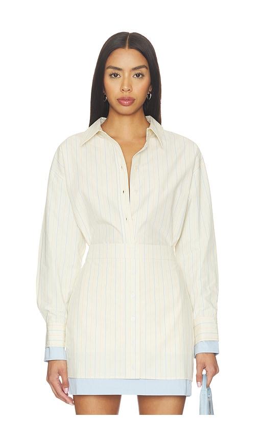 line & dot marmalade shirts in ivory.