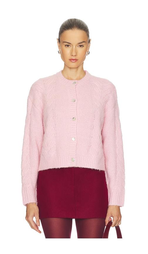 line & dot melba cardigan in pink.