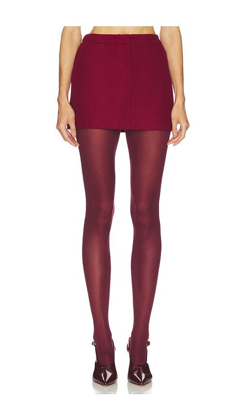 line & dot noelia mini skirt in burgundy.