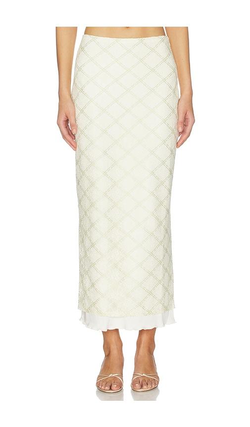 line & dot norelle midi skirt in cream.