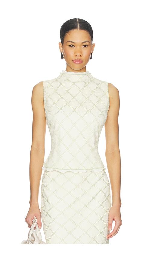 line & dot norelle top in cream.