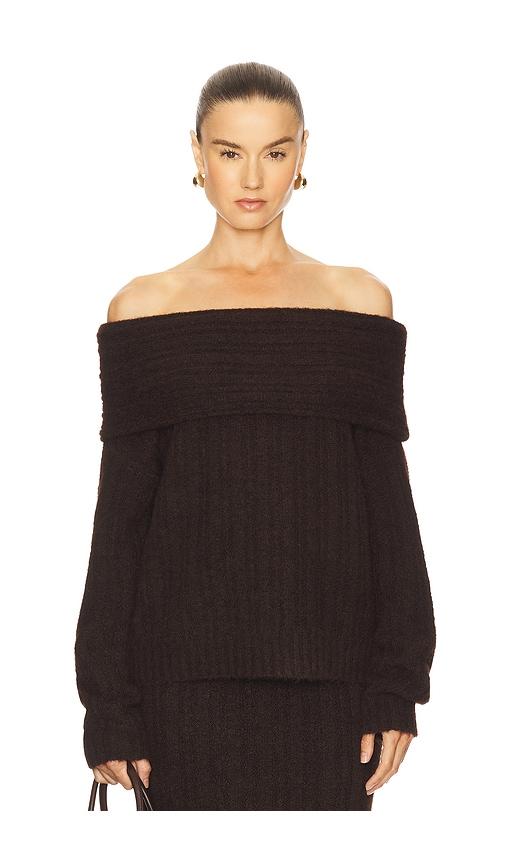 line & dot ophelie sweater in chocolate.