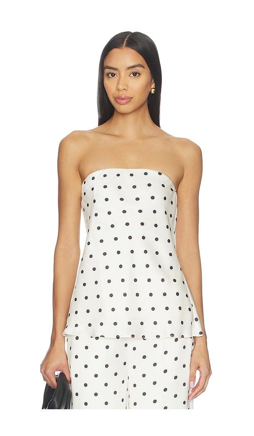 line & dot ravyn tube top in black,ivory.