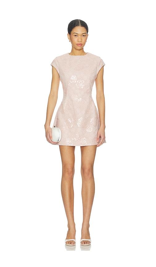 line & dot rosamina mini dress in blush.