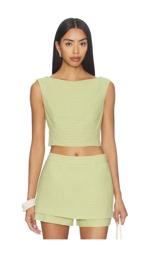 line & dot shea top in green.