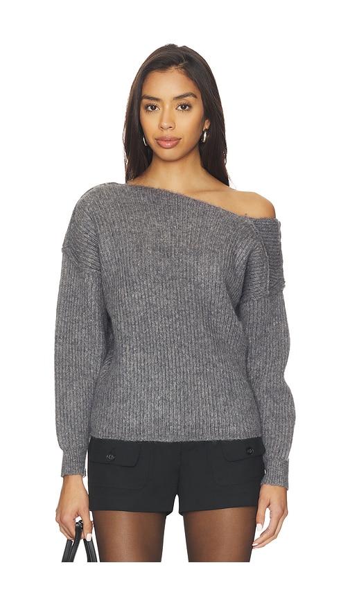 line & dot shore sweater in charcoal.