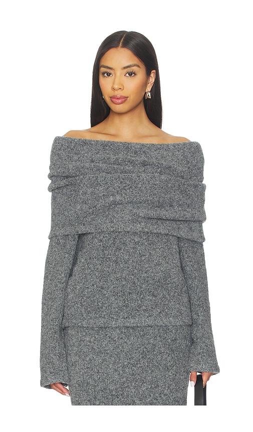 line & dot sonora sweater in charcoal.