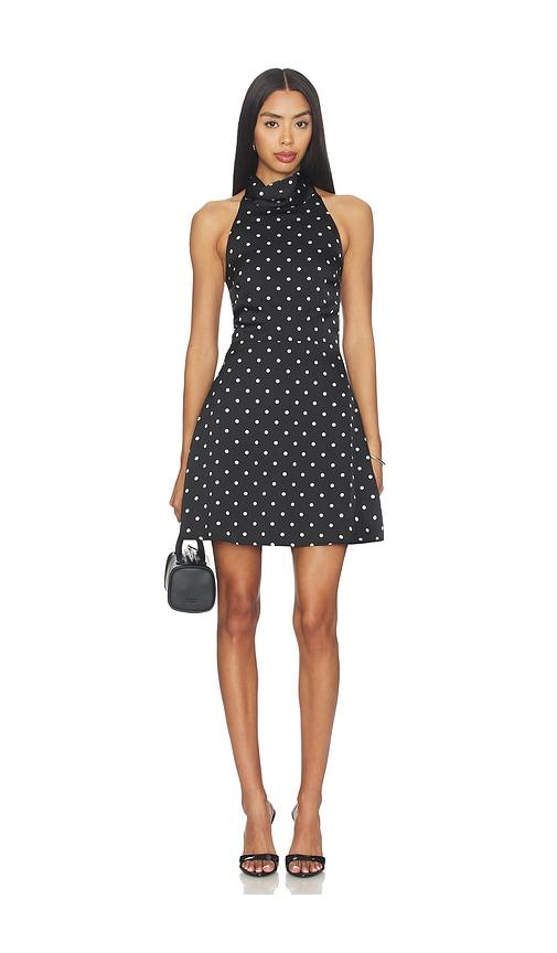 line & dot sophie mini dress in black,white.