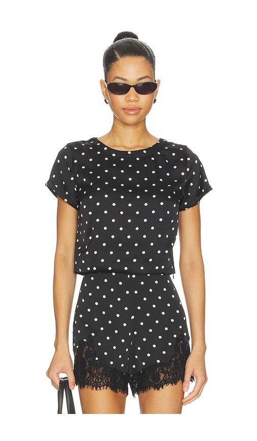line & dot sophie top in black.