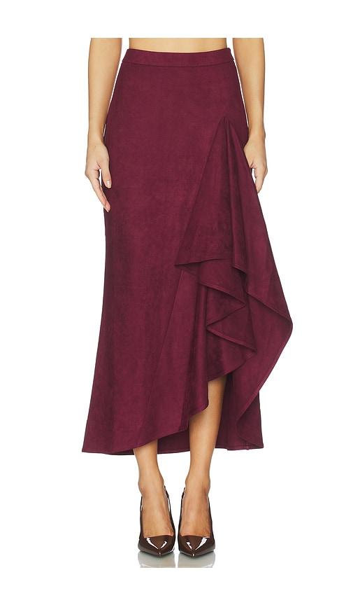 line & dot valen skirt in burgundy.