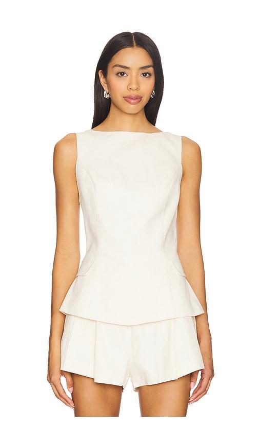 line & dot veni top in cream.